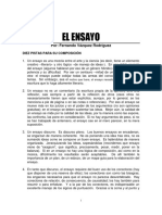 EL ENSAYO 10 Pistas para Su Composición