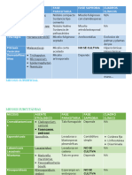 Micosis Resumen Tabla