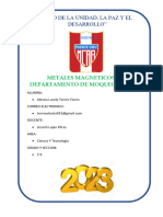 "Año de La Unidad, La Paz Y El Desarrollo": Metales Magneticos Del Departamento de Moquegua - Peru