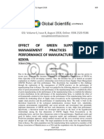 Effect of Green Supply Chain Management Practices On The Performance of Manufacturing Firms in Kenya