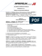 Reglamento Interno de Trabajo Inpropelsa