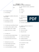 7 Ano - Ficha de Verificação de Leitura - O Cavaleiro Da Dinamarca