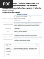 Cuestionario 1 Conteste Las Preguntas en El EVA, Sobre Los Temas Relacionados Con El Sistema Familiar, Funciones de La Familia y Evolución de La Familia