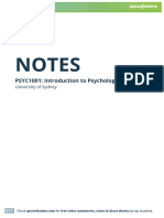 PSYC1001 Psychology 1001 Notes