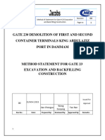 Method of Statement For Gate # 23 Backfilling and Excavation Construction