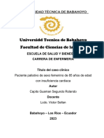 Caso Clinico Cuidado - Insuficiencia Cardiaca