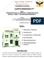 Percepción de La Libertad y Democracia en Iquitos - Perú, y Su Enfoque Masónico. V. .H. . Juan Carlos Ramírez Paima 18°. Camp. . de Iquitos.