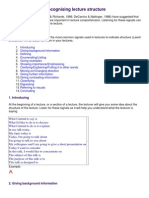 Recognising Lecture Structure