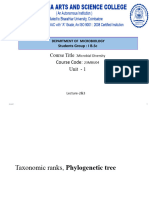 Lecture-2&3 Taxonomic Ranks, Phylogenetic Tree