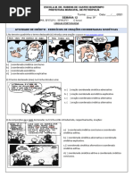 Atividade de CR Dito Sem 12 9 Ano Oracoes Coordenadas Sindeticas PDF