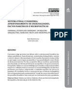 Sistema Penal e Pandemia: Aprofundamento de Desigualdades, Pactos Narcísicos e Necropolíticas