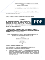 Asentamientos Humanos, Ordenamiento Territorial y Desarrollo Urbano Del Estado de Colima