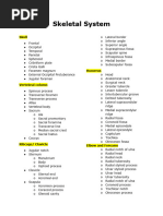 Skeletal System Study Guide