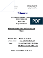 Maintenance D'un Réducteur de Vitesse: Diplome Universitaire de Technologie Rapport Stage D'initiation