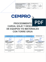 Pe-A0034-Sst-010 Pets Carga Izaje y Descarga de Equipos Yo Materiales Con Torre Grua Rev00