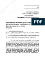 Formulario para Escrito de BUSQUEDA Y LOCALIZACION