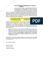 Acta Administrativa Por Perdida de Herramientas en El Taller de Mecánica