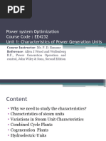 Characteristics of Power Generation Units