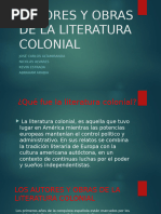 Autores y Obras de La Literatura Colonial