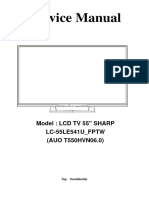 Service Manual: Model: LCD TV 55" SHARP LC-55LE541U - FPTW (AUO T550HVN06.0)