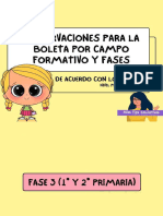 Observaciones para La Boleta Por Campo Formativo y Fases Por Pda