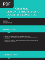 Lesson-3: The Self As A Cognitive Construct: Reporters: Lera F. Faina Jonard Tan Del Campo Gina Mae E. Maganggo