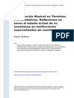 Favio Shifres (1994) - La Ejecución Musical en Términos Interpretativos. Reflexiones en Torno Al Estado Actual de Su Enseñanza en Inst (... )