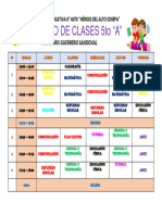 Horario 5to Grado