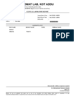 Al-Khidmat Lab, Kot Addu: Clinical Laboratory Report M Imran