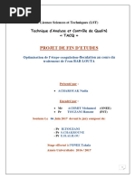 Optimisation de L'étape Coagulation-Floculation Au Cours Du Traitement de L'eau BAB LOUTA - Nadia ACHAROUAK