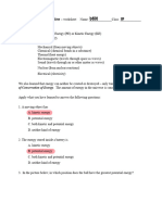 Energy Transformation Worksheet