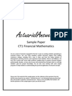 Actuarial CT1 Financial Mathematics Sample Paper 2011 by ActuarialAnswers