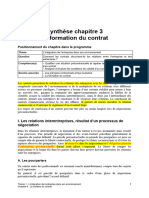 Synthèse CH 3 La Formation Du Contrat