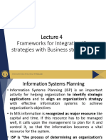 Lecture 4 - Frameworks For Integrating IS and Business Strategies