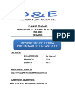 Plan de Trabajo y Cronograma Movimiento de Tierras D&e