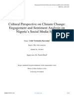 Cultural Perspective On Climate Change: Engagement and Sentiment Analysis On Nigeria's Social Media Space