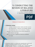 V. Conducting The Review of Related Literature