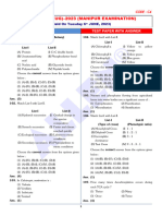 Final Neet (Ug) - 2023 (Manipur Examination) : Biology Test Paper With Answer