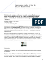 Ministério Da Justiça Recebeu Mulher de Líder Do Comando Vermelho para Duas Reuniões