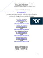 Factores de Riesgo en Las Infecciones de Transmisión Sexual en Adolescentes Risk Factors For Sexually Transmitted Infections in Adolescents