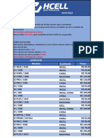 Tabela de Preço de Tela 06.07