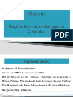 Noções Básicas de Licitação e Contratos Administrativos