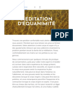 Méditation D'équanimité - Dharma de Récupération