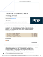 Potencial de Eletrodo - Pilhas Eletroquímicas