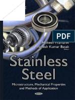 Stainless Steel Microstructure, Mechanical Properties and Methods of Application - 2015