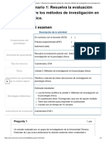 Examen - (AAB01) Cuestionario 1 - PSICOLOGIA CLINICA. Sobre Los Métodos de Investigación en La Psicología Clínica