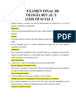 Guía Examen Final Patología Bucal y Maxilofacial I