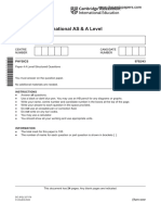 Cambridge International AS & A Level: PHYSICS 9702/43