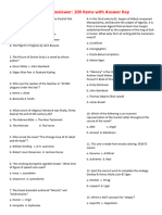 Gen. Ed. Reviewer 100 Items With Answer Key