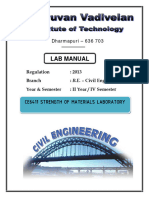 Ce6411 Strength of Materials Laboratory (Civil)